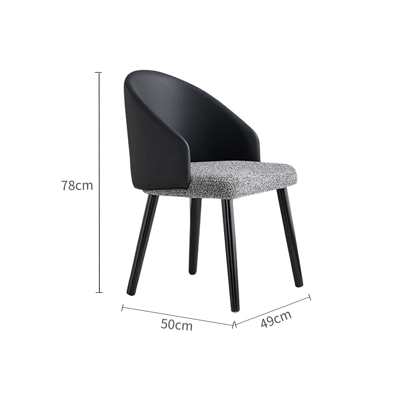 Knitted Upholstered Dining Chair with Black PU Backrest