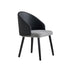 Knitted Upholstered Dining Chair with Black PU Backrest