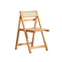 Solid Wood Folding Chair with Rattan Backrest