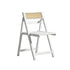 Solid Wood Folding Chair with Rattan Backrest