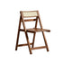 Solid Wood Folding Chair with Rattan Backrest