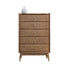 Walnut Finish Ash Wood 5-Drawer Chest