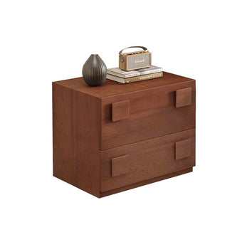 Antique-colored Solid Wood Carmen Nightstand Storage Cabinet In Vintage Style