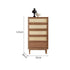 Pre Sale Light walnut-colored ash wood five-drawer chest with woven rattan
