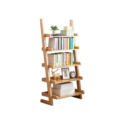 Multi-Layer Solid Wood Bookshelf with L-Shaped Base