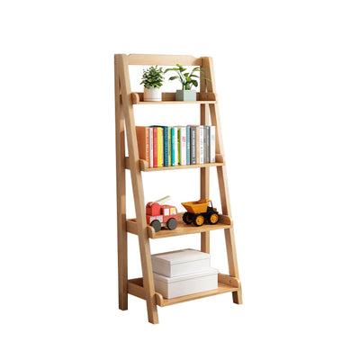 Multi-Layer Solid Wood Bookshelf with A-Shaped Base