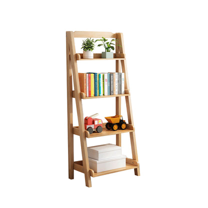 Multi-Layer Solid Wood Bookshelf with A-Shaped Base