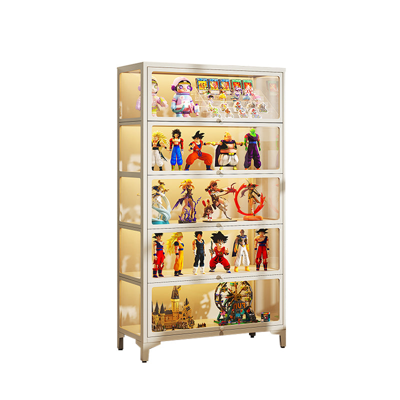 White Steel Frame Multi-Tier Shelving Unit