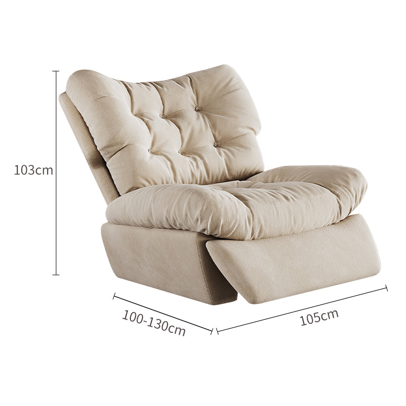 Khaki Suede Cloud Manual Recliner