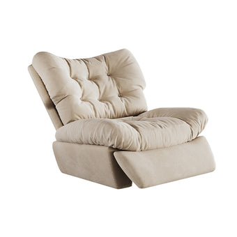Khaki Suede Cloud Manual Recliner