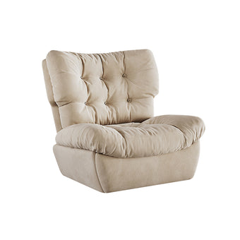 Khaki Suede Cloud Manual Recliner