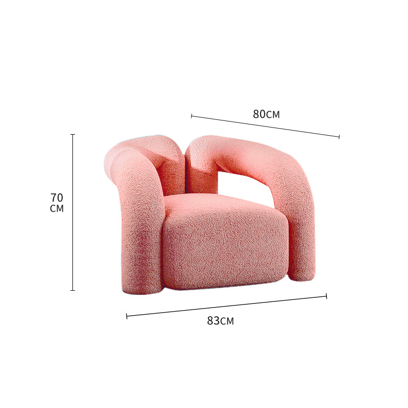 Soft Curved Lounge Chair - Lamb Plush Fabric