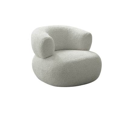 Round Upholstered Lounge Chair - Lamb Fleece