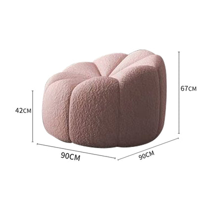 Small Casual Pumpkin Lounge Chair - Lamb Plush