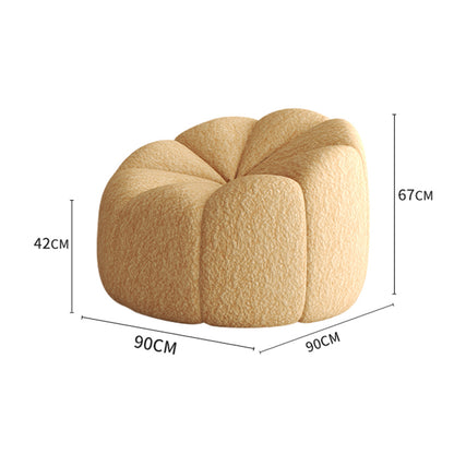 Small Casual Pumpkin Lounge Chair - Lamb Plush