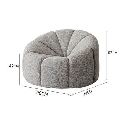 Small Casual Pumpkin Lounge Chair - Lamb Plush