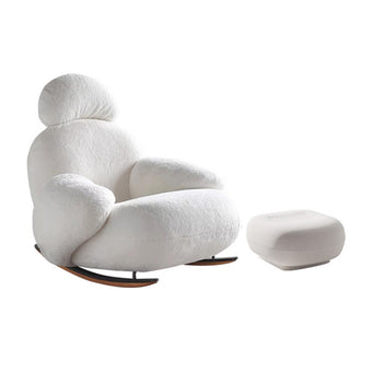 White Lounge Chair/Footrest