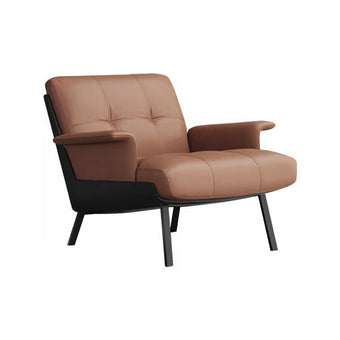 Brown Silicone Leather Lounge Chair