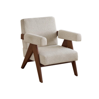 Off-White Linen Chandigarh Lounge Chair