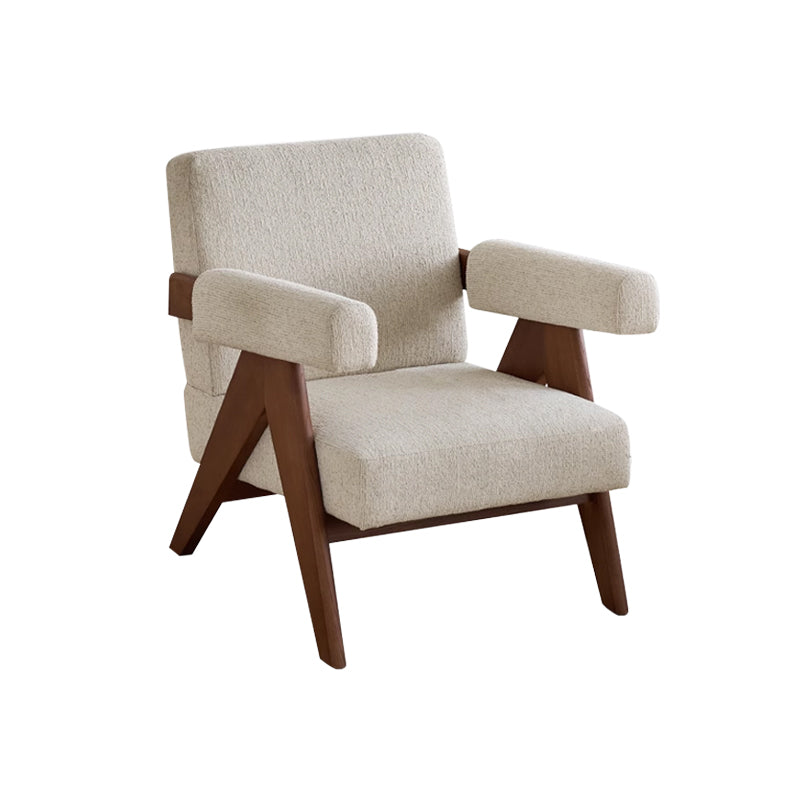 Off-White Linen Chandigarh Lounge Chair