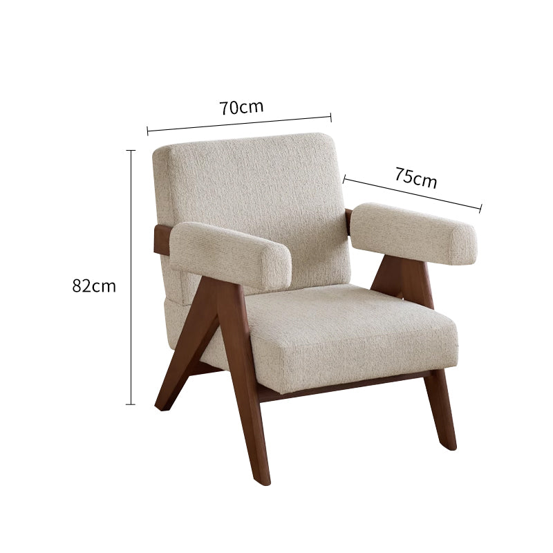 Off-White Linen Chandigarh Lounge Chair