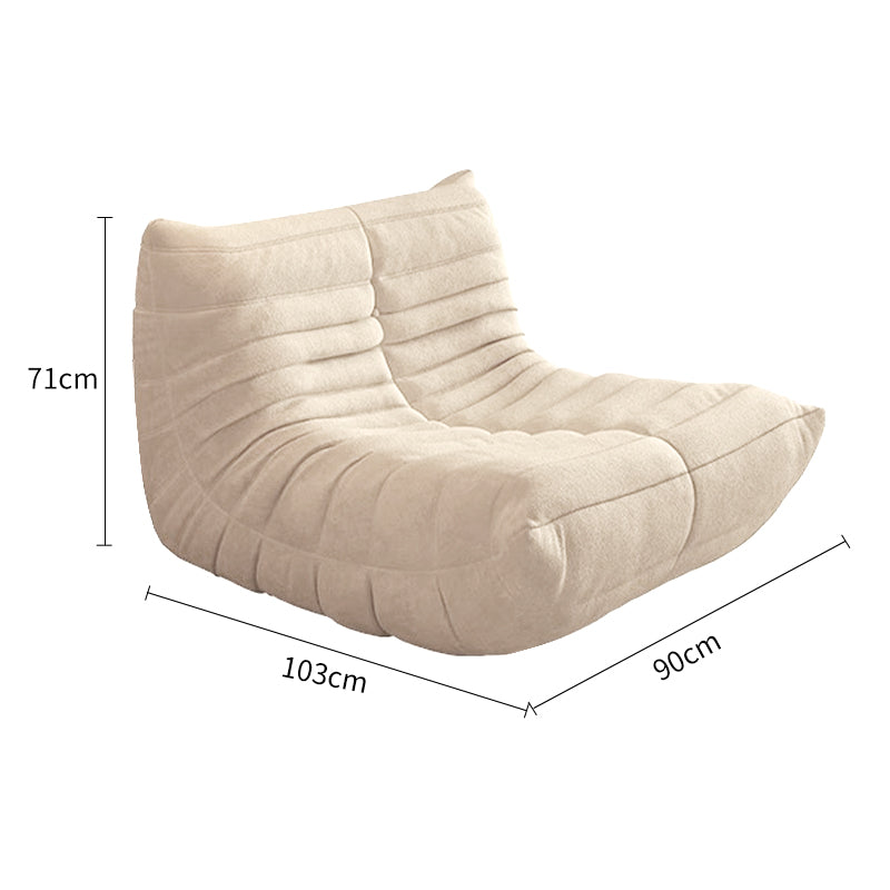 Linen-Cotton Compressed Chenille Lounge Chair with Ottoman