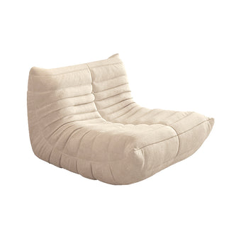 Linen-Cotton Compressed Chenille Lounge Chair with Ottoman
