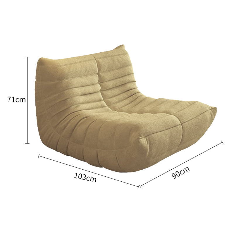Linen-Cotton Compressed Chenille Lounge Chair with Ottoman
