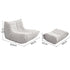 Linen-Cotton Compressed Chenille Lounge Chair with Ottoman
