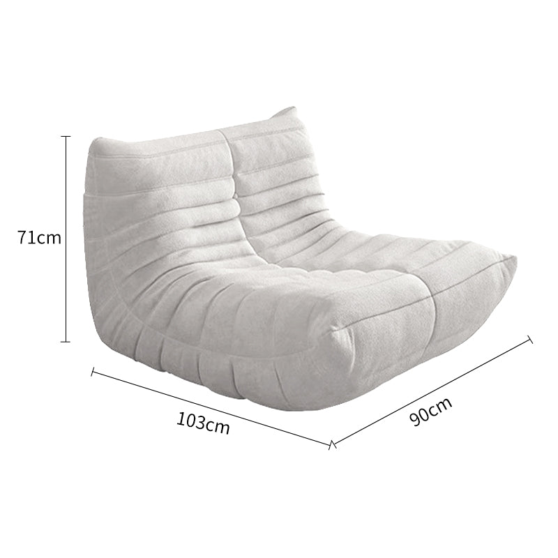 Linen-Cotton Compressed Chenille Lounge Chair with Ottoman