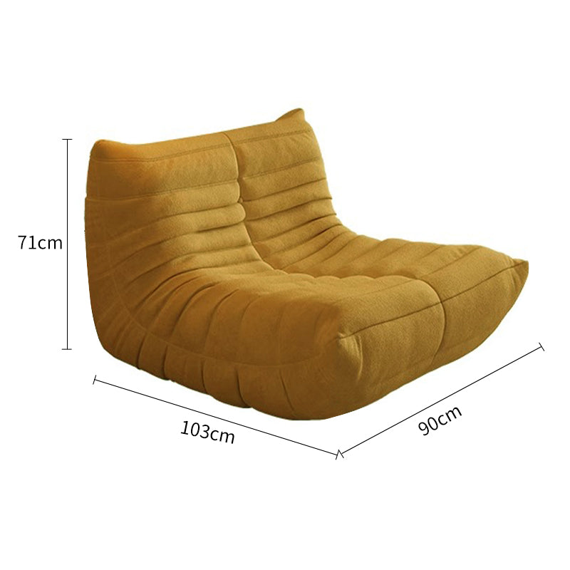 Linen-Cotton Compressed Chenille Lounge Chair with Ottoman