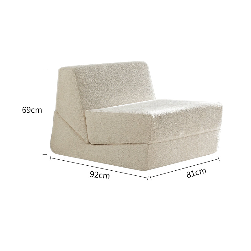 White Snowflake Velvet Triple Folding Modular Sofa