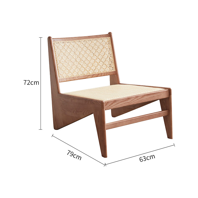 Pre Sale Light walnut-colored ash wood and rattan leisure chair