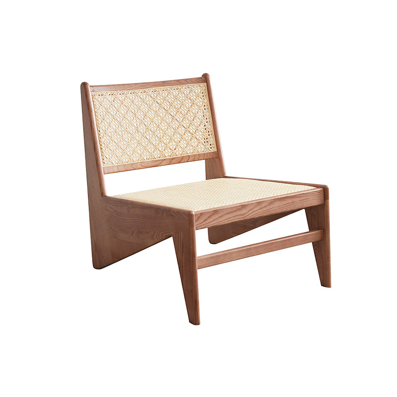 Pre Sale Light walnut-colored ash wood and rattan leisure chair