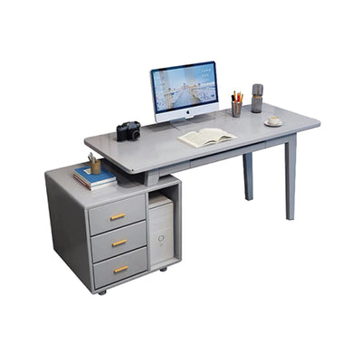 Gray Solid Wood Desk/Bucket Cabinet/Chair