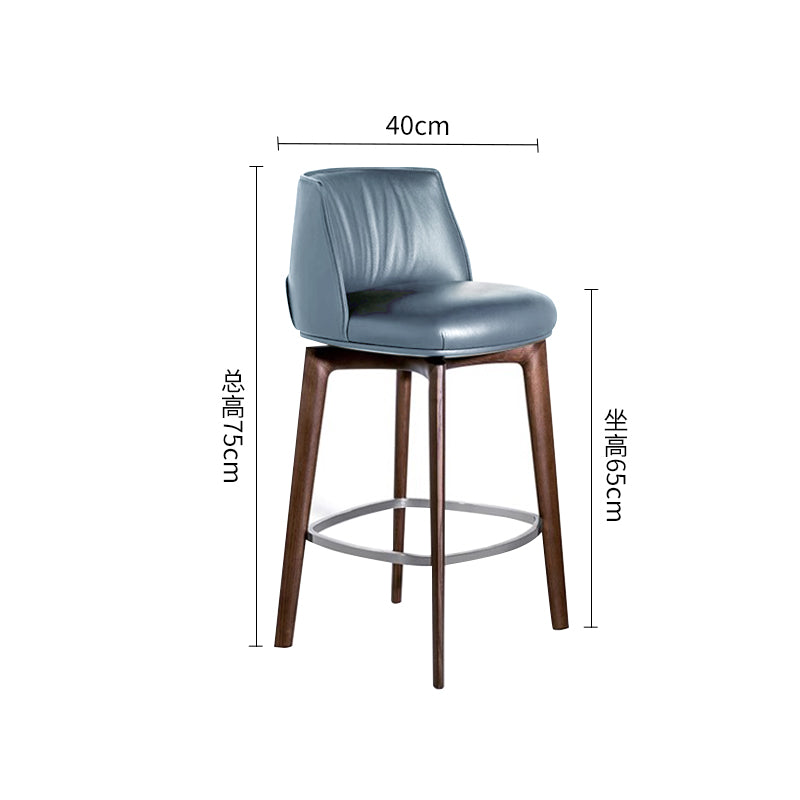 Swivel Bar Stool in Walnut Wood Green/Blue/Coffee/White