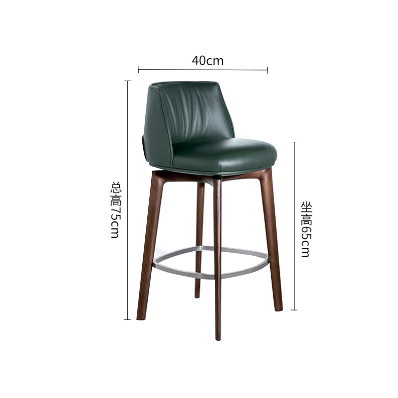 Swivel Bar Stool in Walnut Wood Green/Blue/Coffee/White