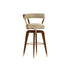 Milk Brown Swivel Bar Stool Faux Leather and Walnut Legs