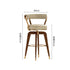 Milk Brown Swivel Bar Stool Faux Leather and Walnut Legs
