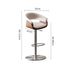Adjustable Height Bar Stool Faux Leather Stainless Steel Base
