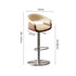 Adjustable Height Bar Stool Faux Leather Stainless Steel Base