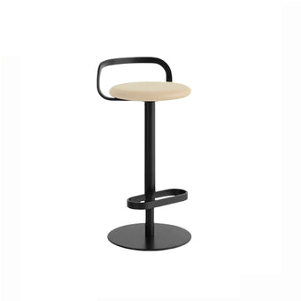 Adjustable Swivel Bar Stool in Black Titanium Base White/Gray/Yellow