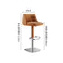 Adjustable Swivel Bar Stool in Aldous Style Orange/Coffee/Cream brown
