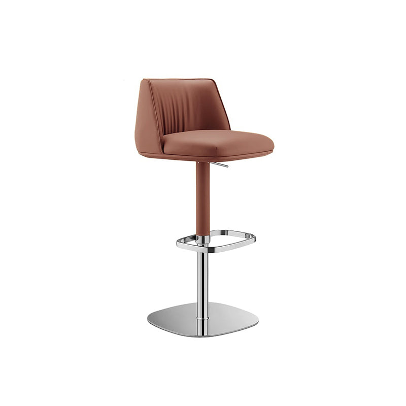 Adjustable Swivel Bar Stool in Aldous Style Orange/Coffee/Cream brown