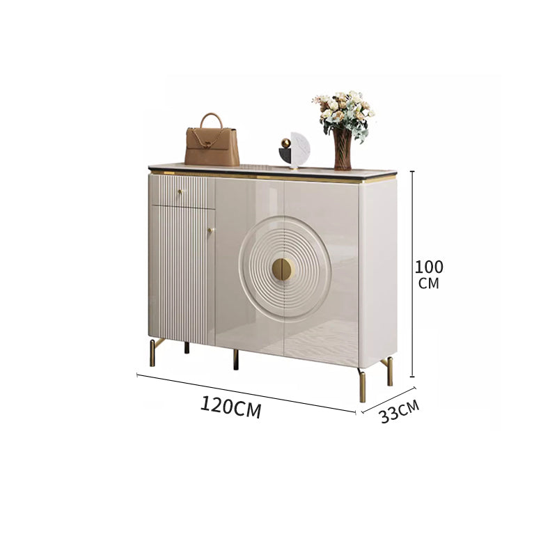 White Rock Panel Shoe Cabinet/Circular Door