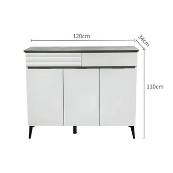 White cabinet with dimensions labeled on a white background