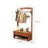 Vintage-Colored Coat Rack with Shoe Stool