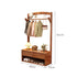 Vintage-Colored Coat Rack with Shoe Stool