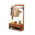 Vintage-Colored Coat Rack with Shoe Stool