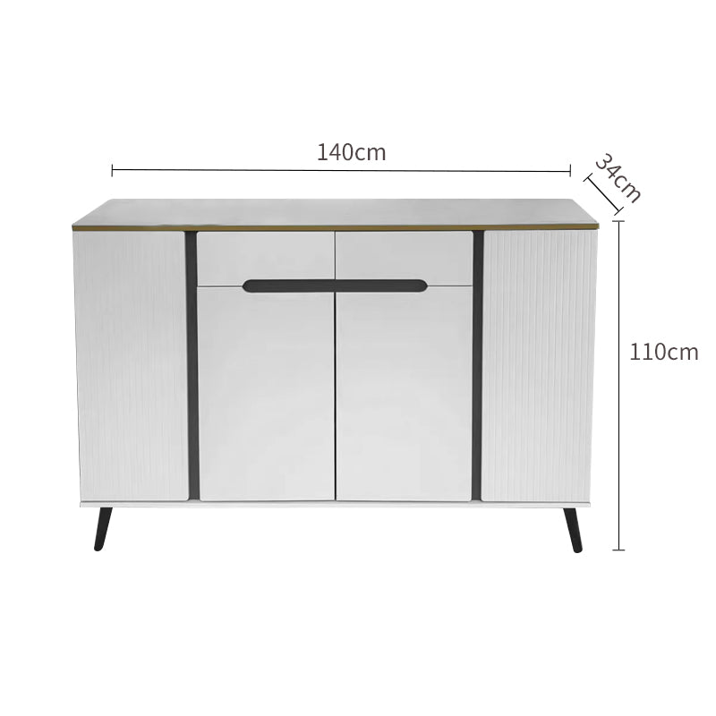 White cabinet with dimensions labeled on a white background
